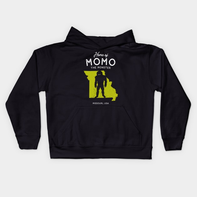 Home of Momo The Monster - Missouri, USA Kids Hoodie by Strangeology